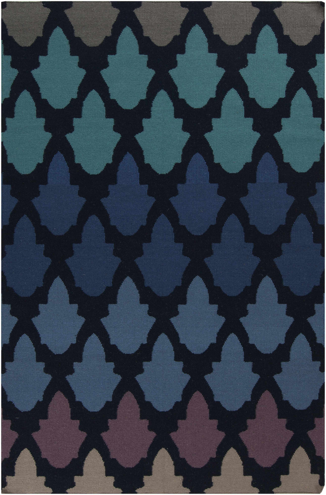 Paton Modern Blue And Black Hand Woven Wool Area Rug