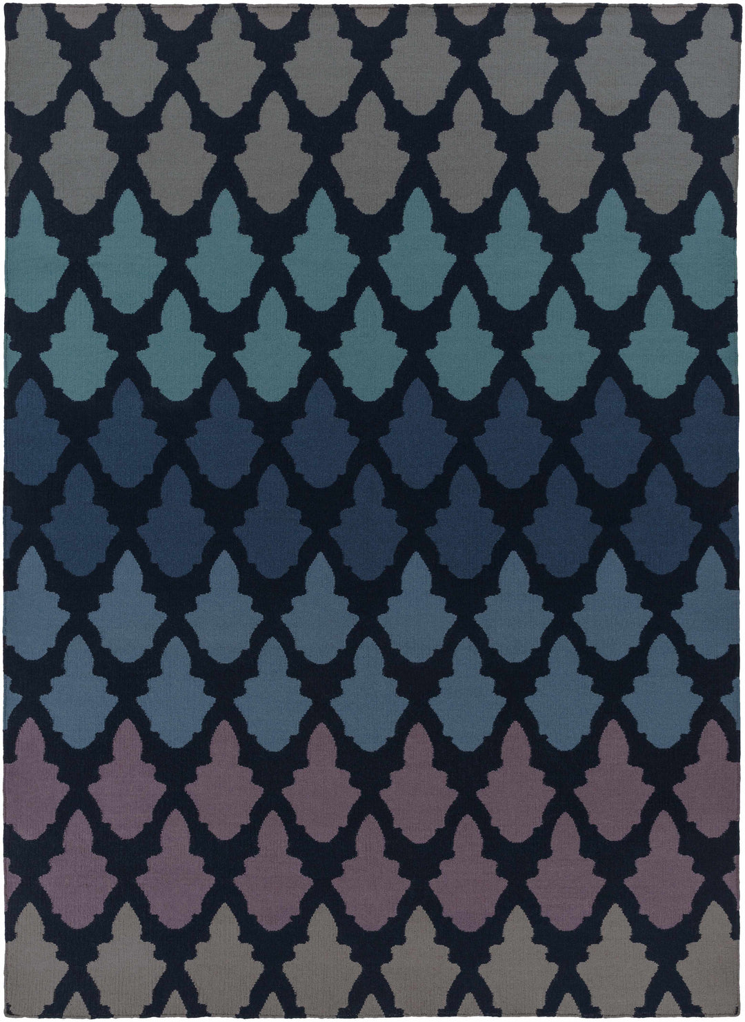 Paton Modern Blue And Black Hand Woven Wool Area Rug