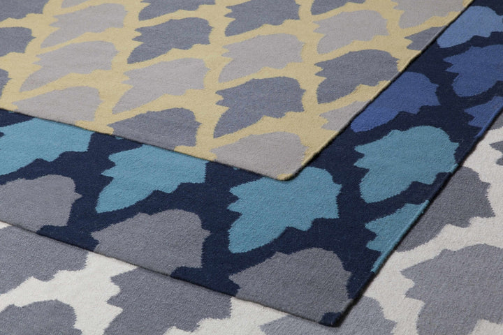 Paton Modern Blue And Black Hand Woven Wool Area Rug - The Rug Decor