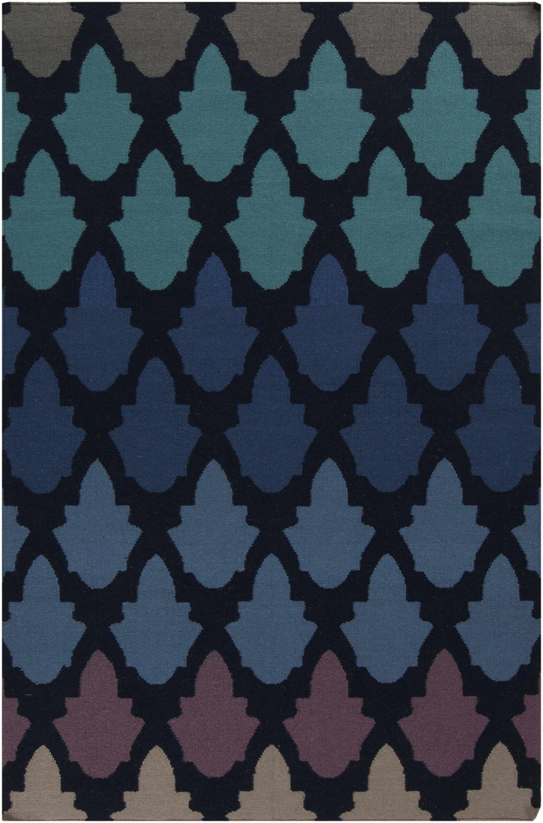 Paton Modern Blue And Black Hand Woven Wool Area Rug - The Rug Decor