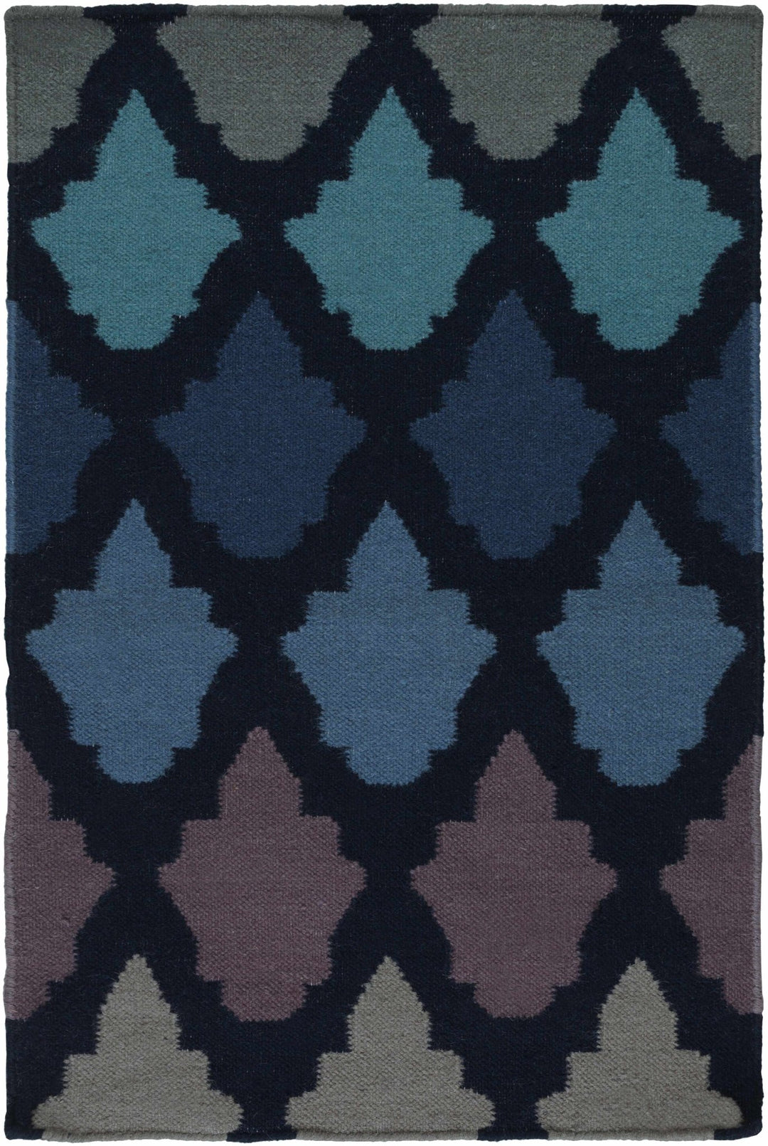 Paton Modern Blue And Black Hand Woven Wool Area Rug - The Rug Decor