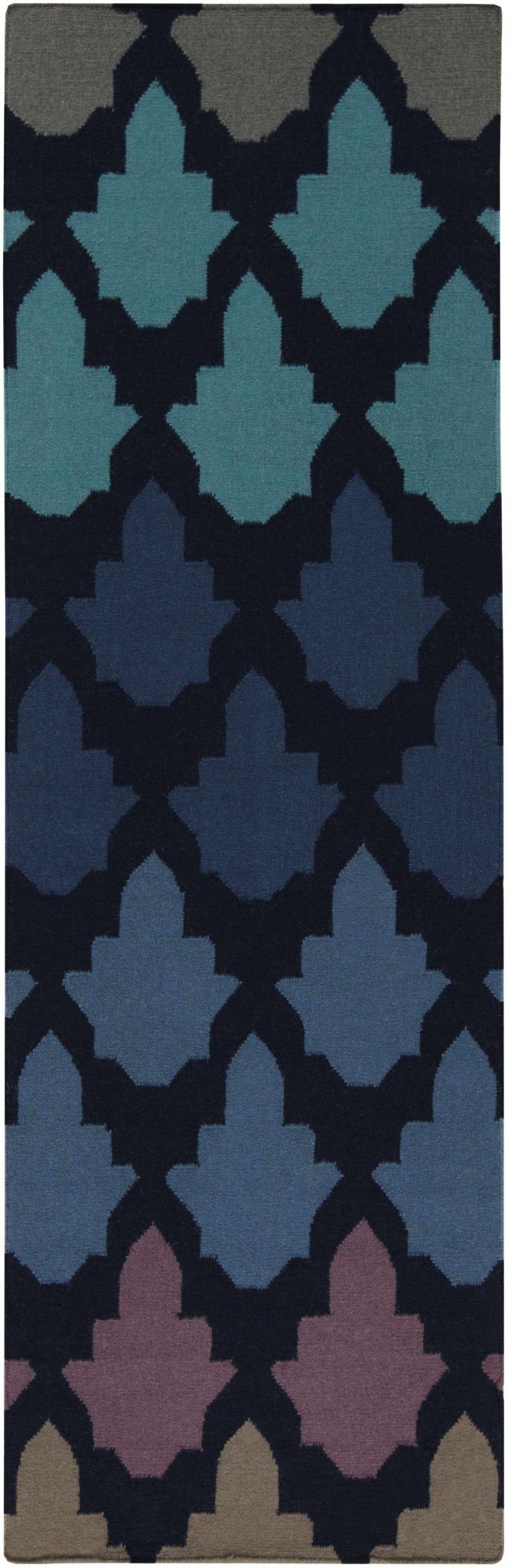Paton Modern Blue And Black Hand Woven Wool Area Rug - The Rug Decor