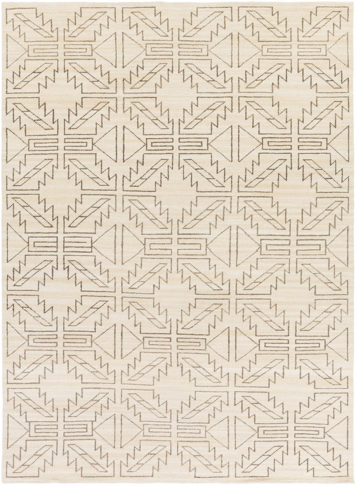Pawhuska Modern Geometrical Design Beige Hand Knotted Area Rug - The Rug Decor