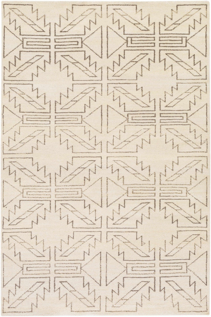 Pawhuska Modern Geometrical Design Beige Hand Knotted Area Rug - The Rug Decor