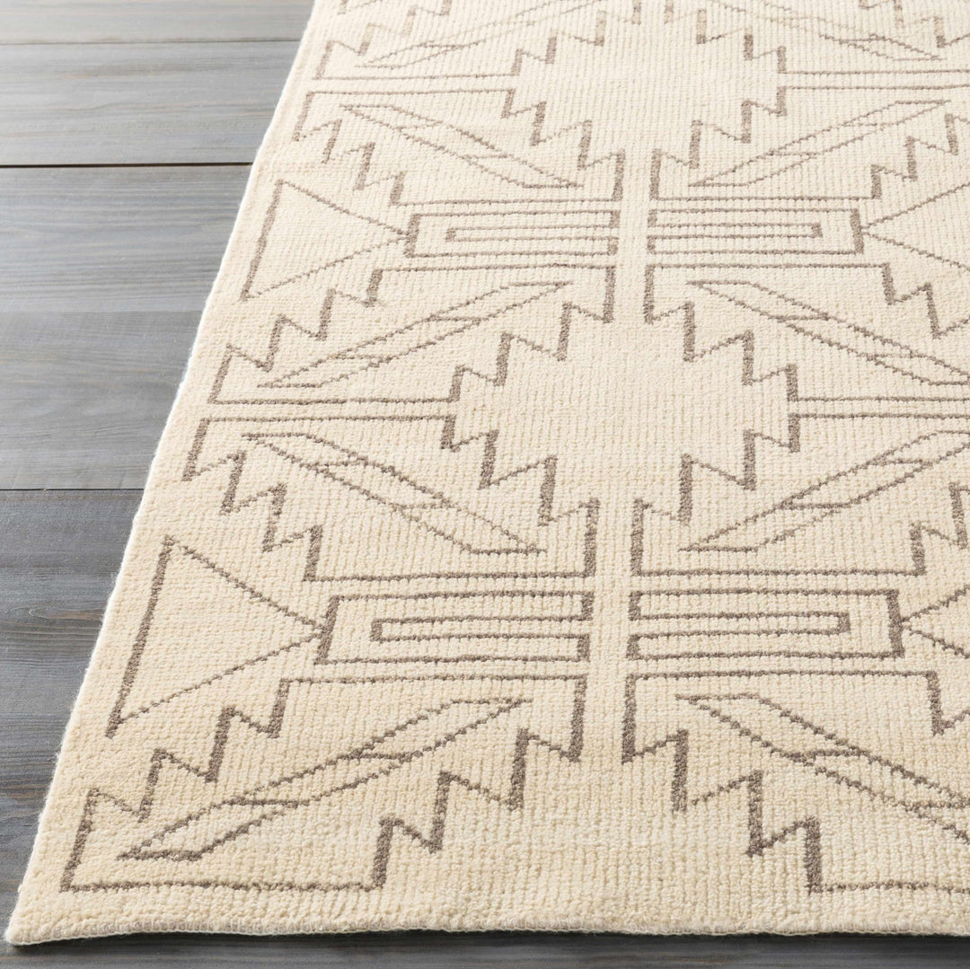 Pawhuska Modern Geometrical Design Beige Hand Knotted Area Rug - The Rug Decor