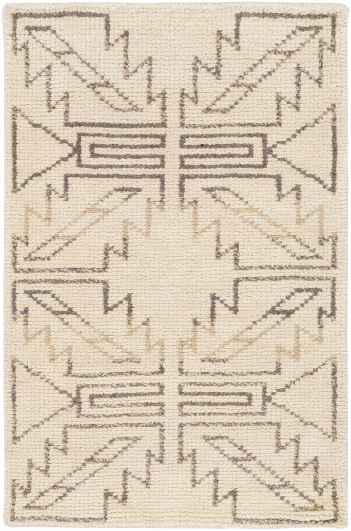 Pawhuska Modern Geometrical Design Beige Hand Knotted Area Rug - The Rug Decor