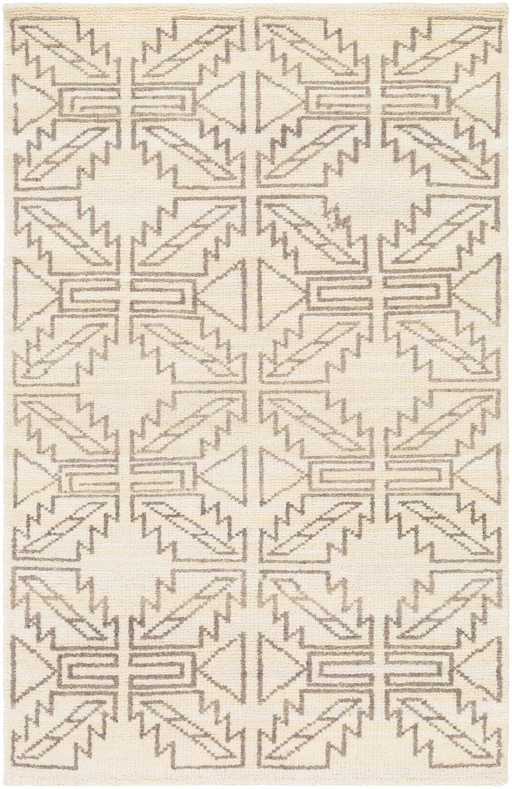 Pawhuska Modern Geometrical Design Beige Hand Knotted Area Rug - The Rug Decor