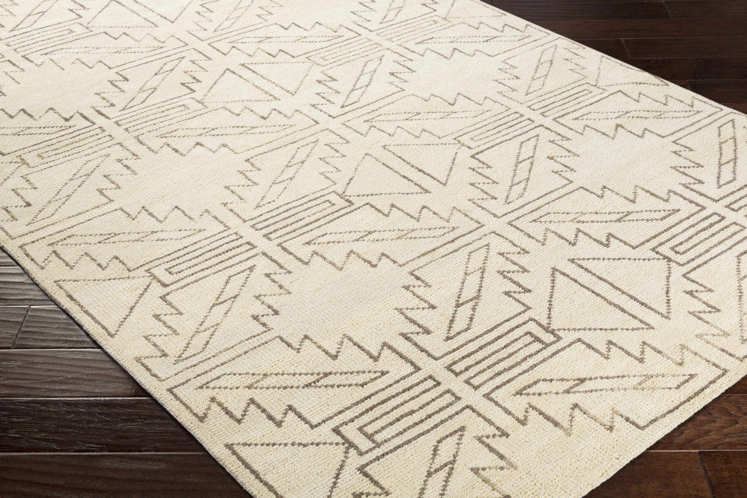Pawhuska Modern Geometrical Design Beige Hand Knotted Area Rug - The Rug Decor