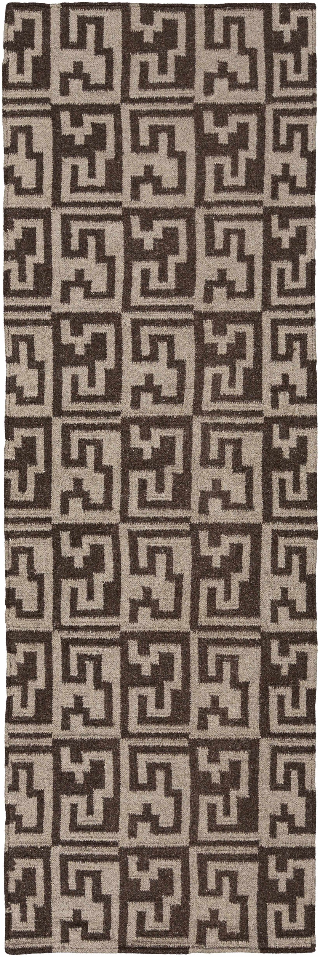 Paxville Modern Geometrical Design Brown Area Rug