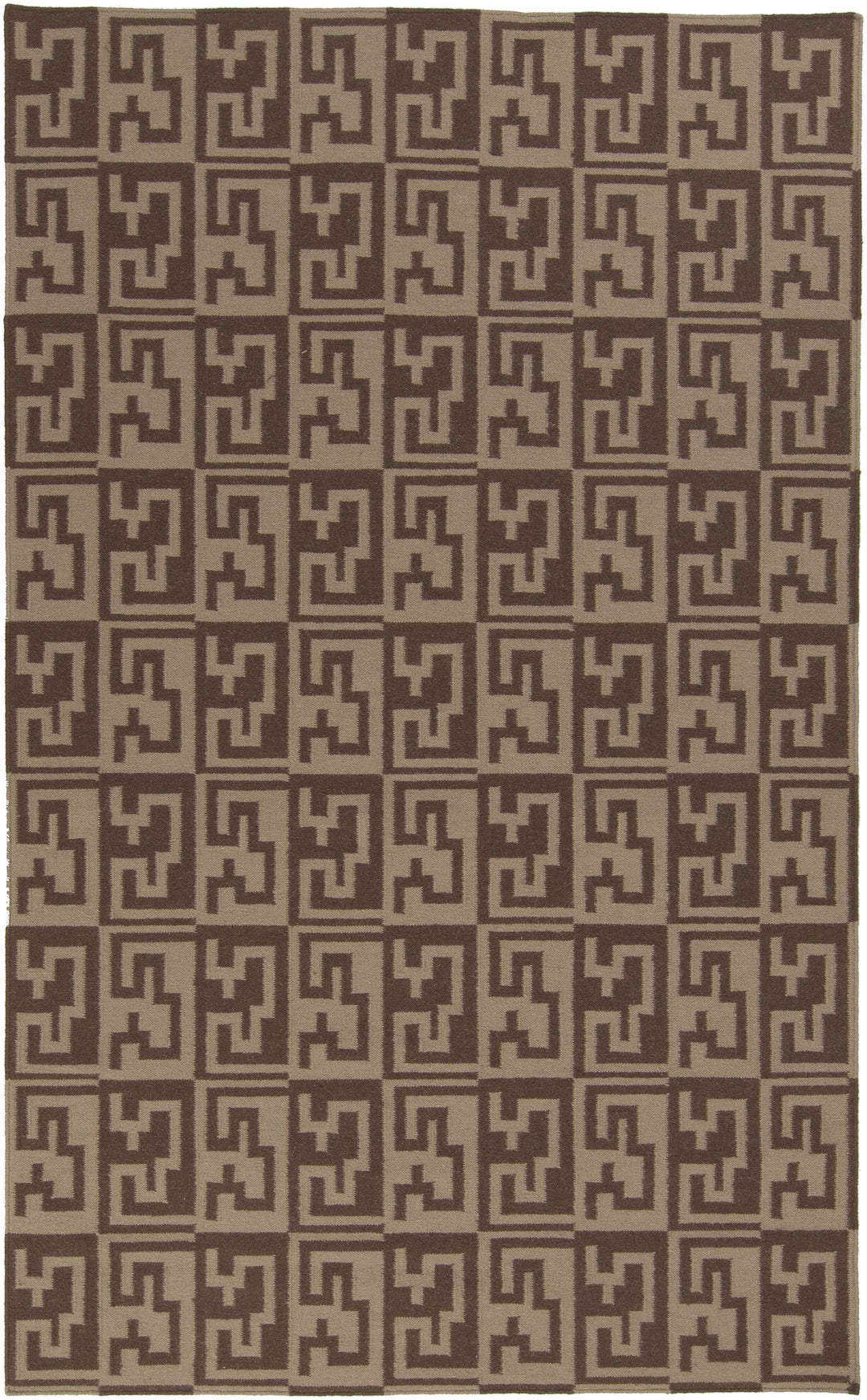 Paxville Modern Geometrical Design Brown Area Rug