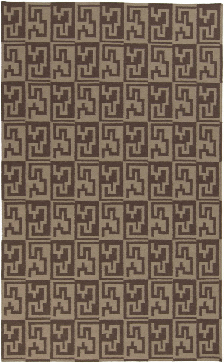 Paxville Modern Geometrical Design Brown Area Rug