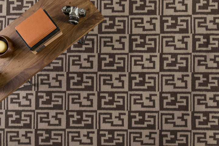 Paxville Modern Geometrical Design Brown Area Rug