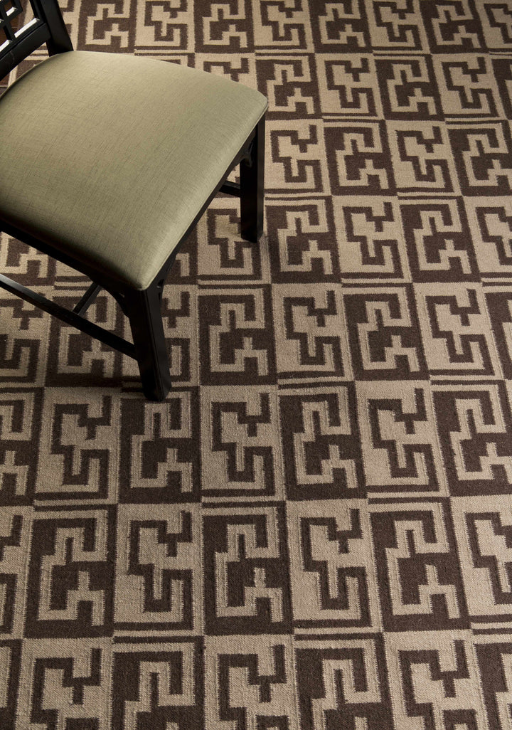 Paxville Modern Geometrical Design Brown Area Rug