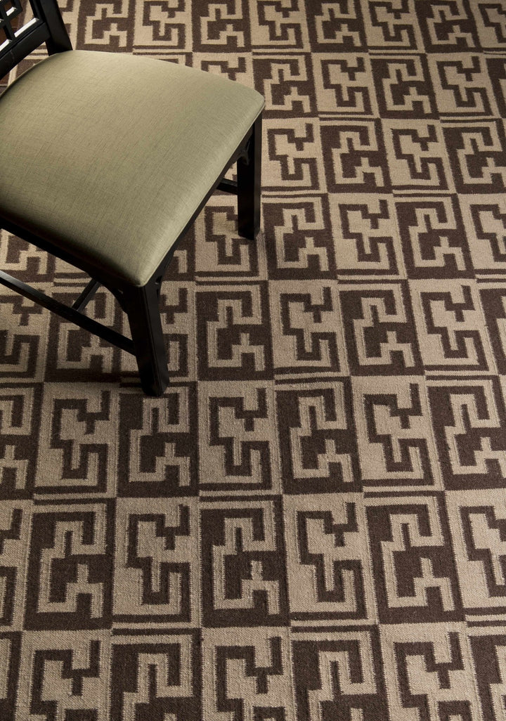 Paxville Modern Geometrical Design Brown Area Rug - The Rug Decor