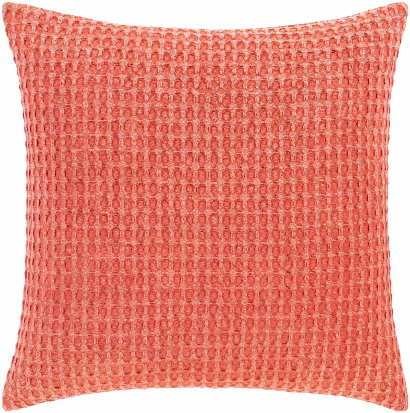 Peach Modern Textured Cotton Square Throw Pillow - The Rug Decor
