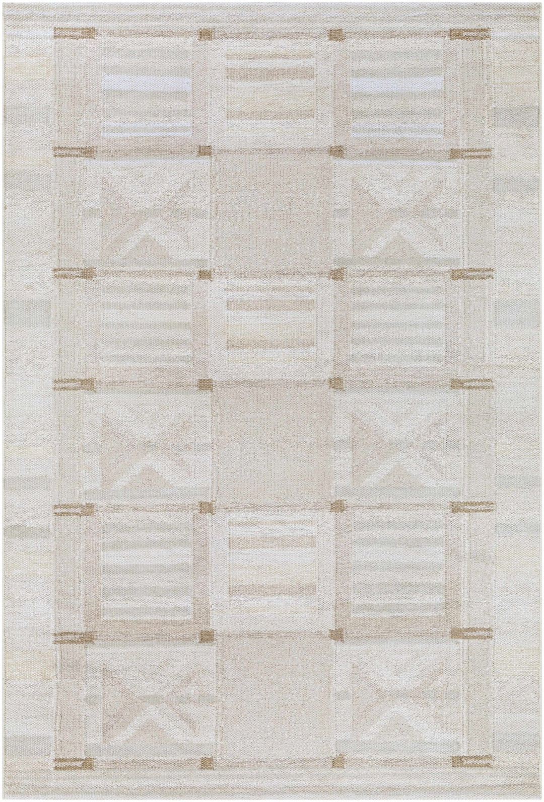 Pearcedale Modern Geometrical Design Ivory And Beige Area Rug - The Rug Decor