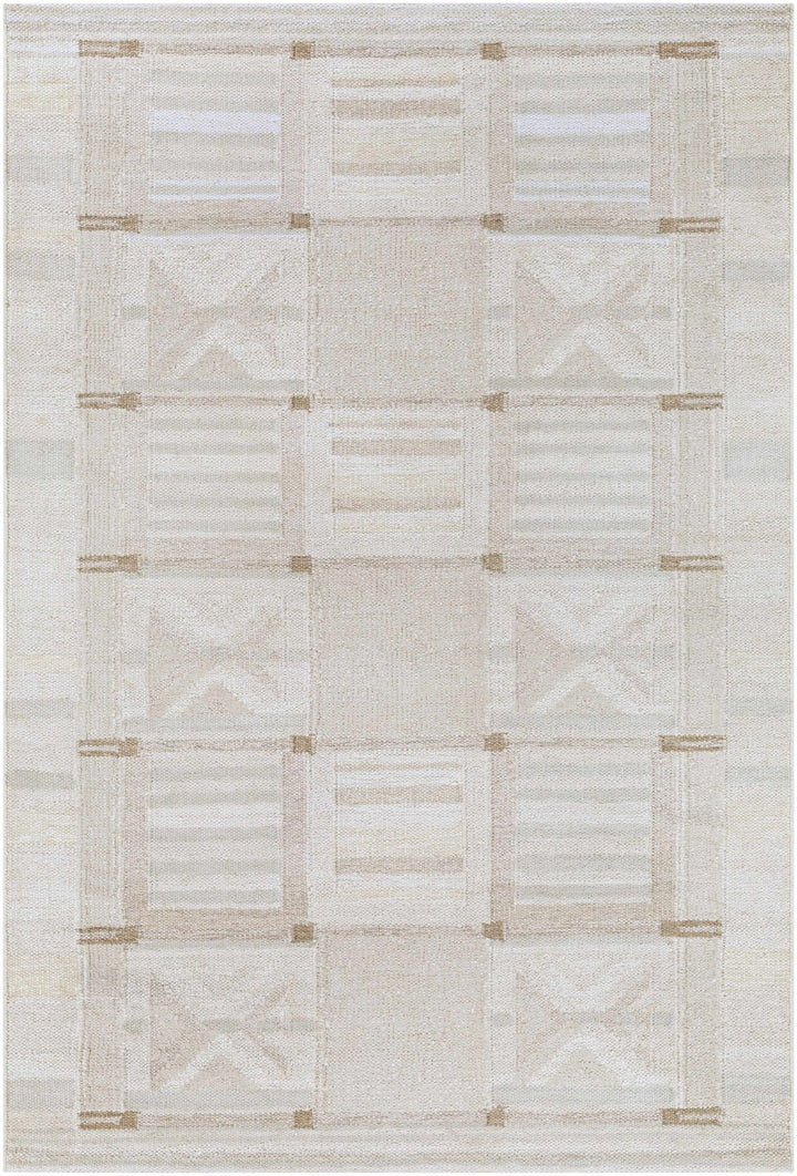 Pearcedale Modern Geometrical Design Ivory And Beige Area Rug - The Rug Decor