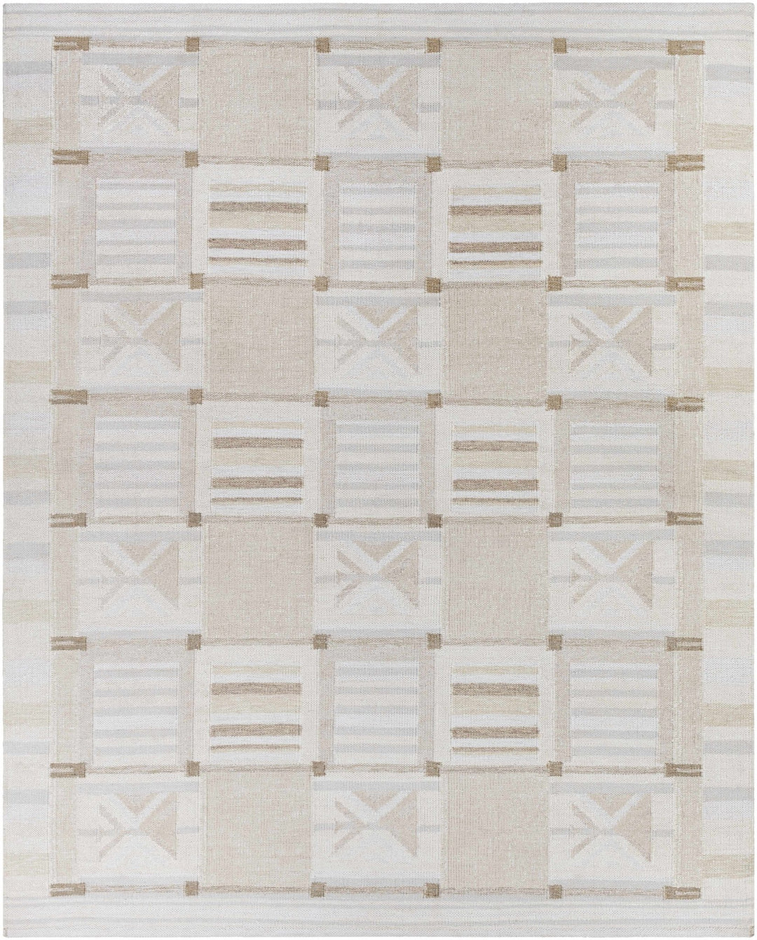 Pearcedale Modern Geometrical Design Ivory And Beige Area Rug - The Rug Decor