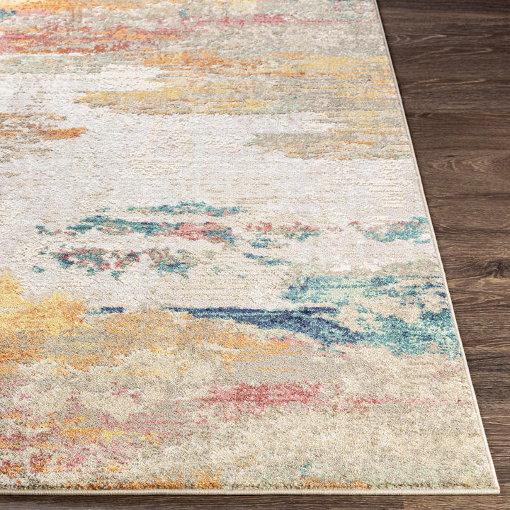 Pearces Ivory And Teal Modern Abstract Design Area Rug - The Rug Decor