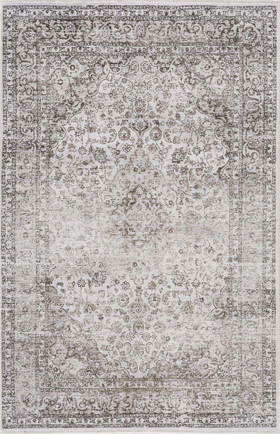 Pearl Traditional Brown And Ivory Washable Area Rug - The Rug Decor