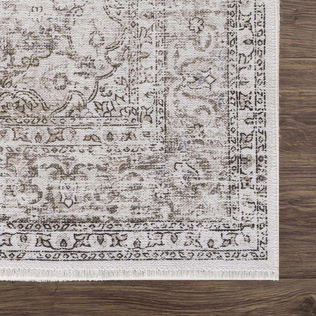 Pearl Traditional Brown And Ivory Washable Area Rug - The Rug Decor