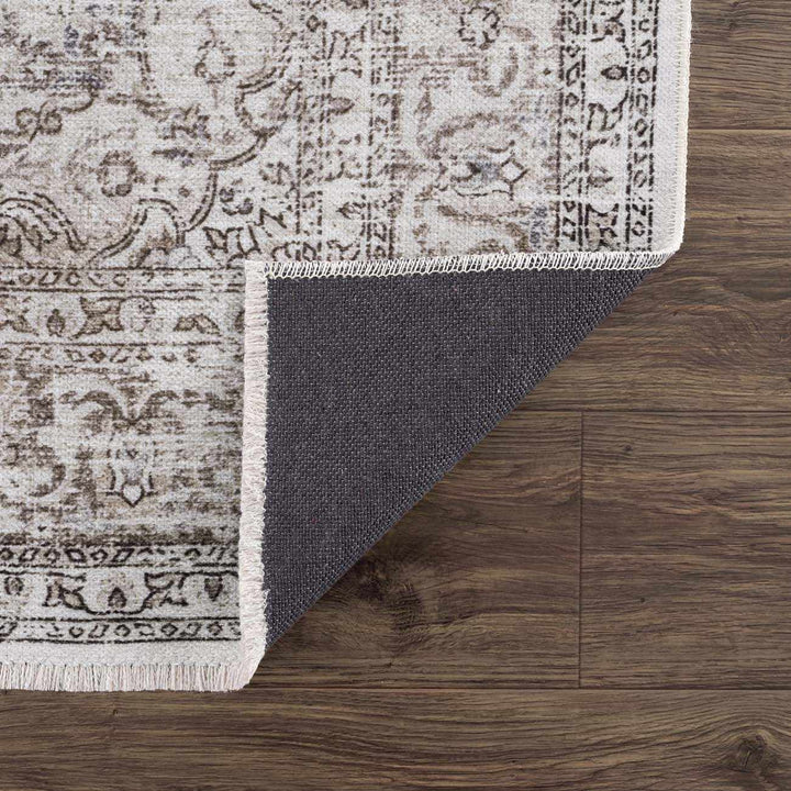 Pearl Traditional Brown And Ivory Washable Area Rug - The Rug Decor