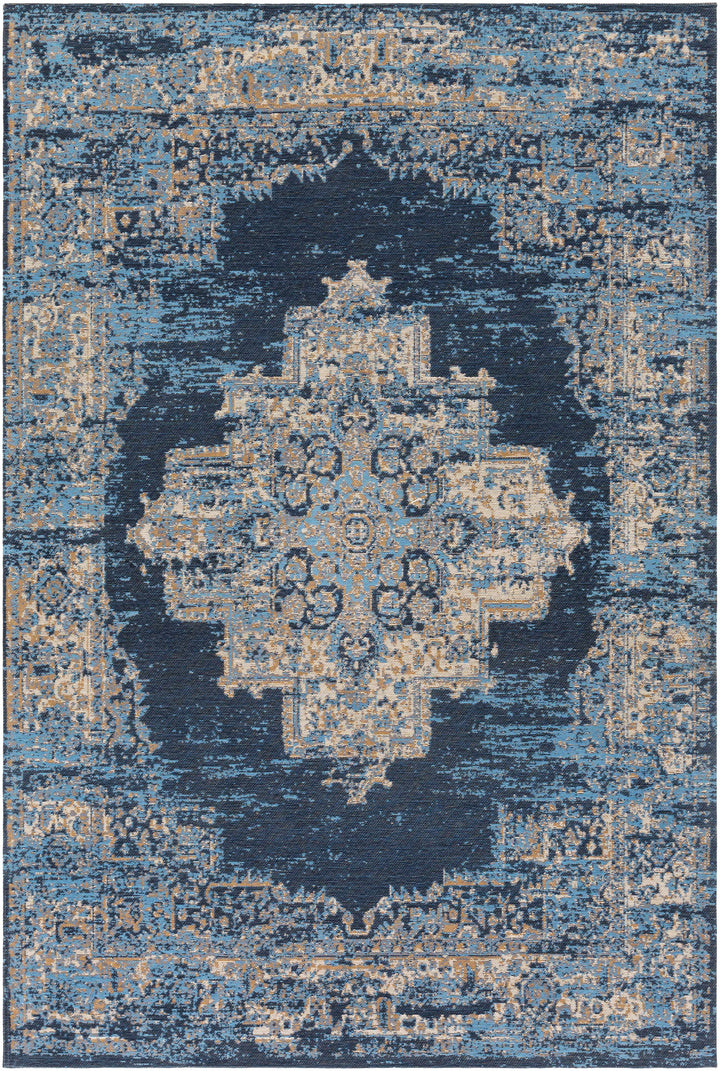 Peckville Traditional Style Blue And Beige Hand Woven Area Rug