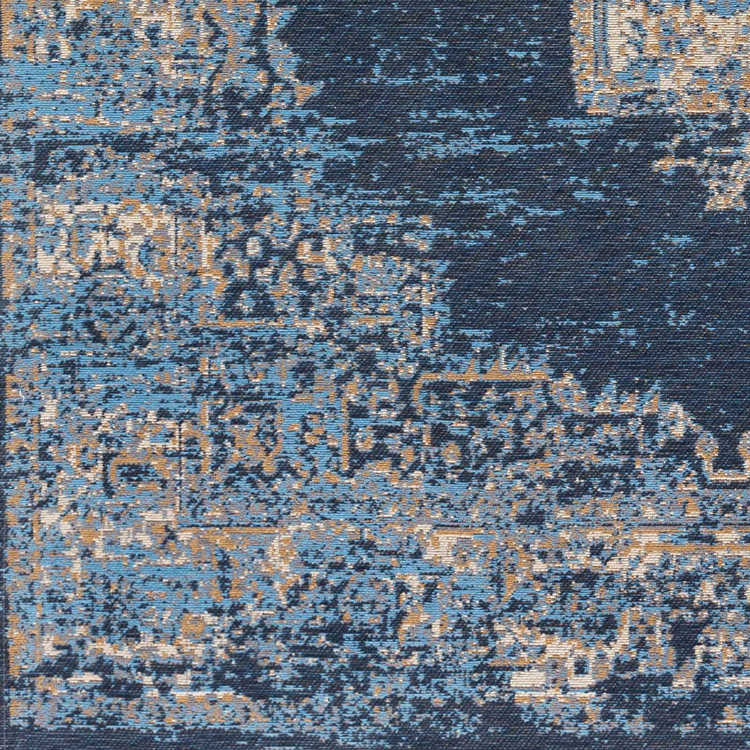 Peckville Traditional Style Blue And Beige Hand Woven Area Rug