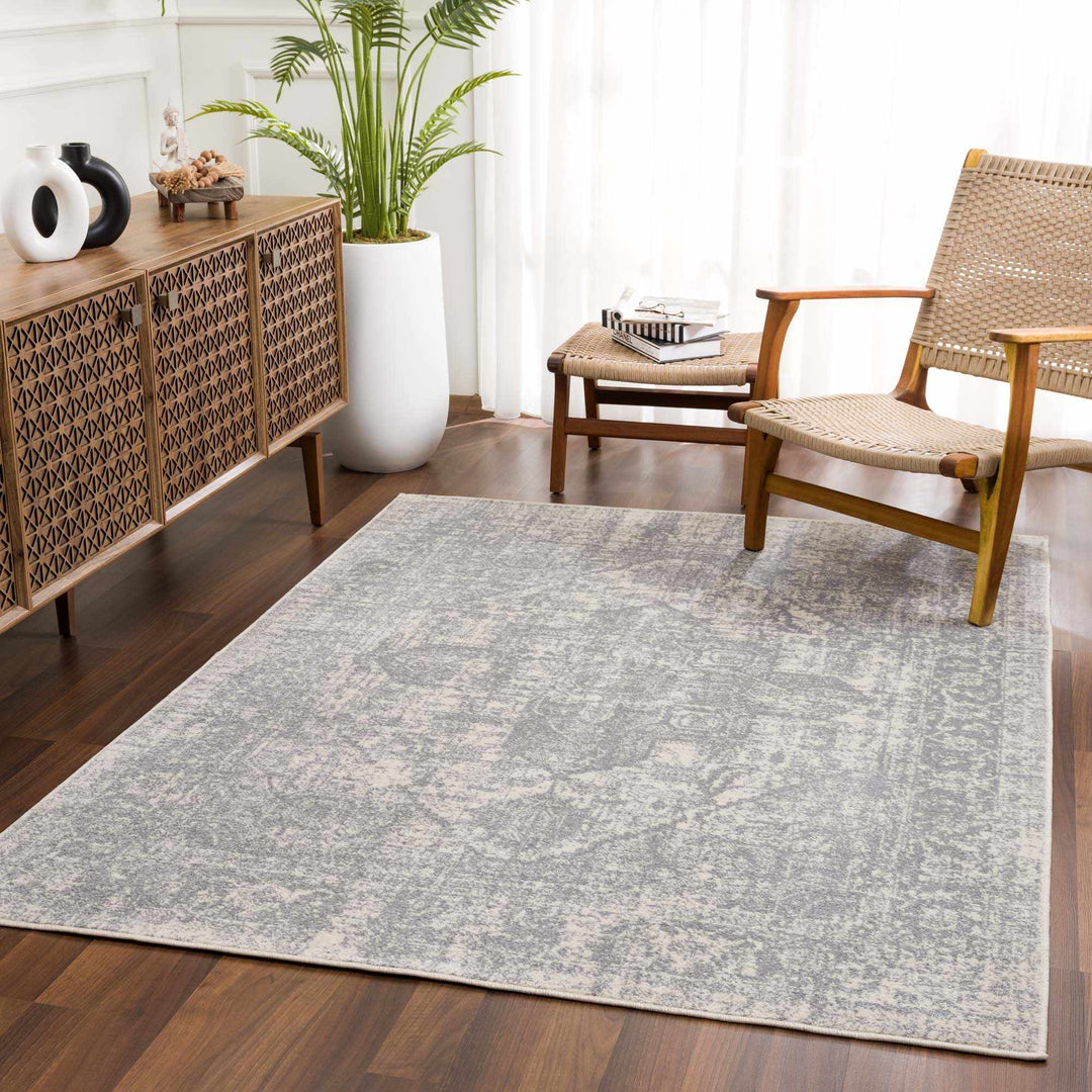 Peeta Gray And Beige Traditional Style Area Rug - The Rug Decor