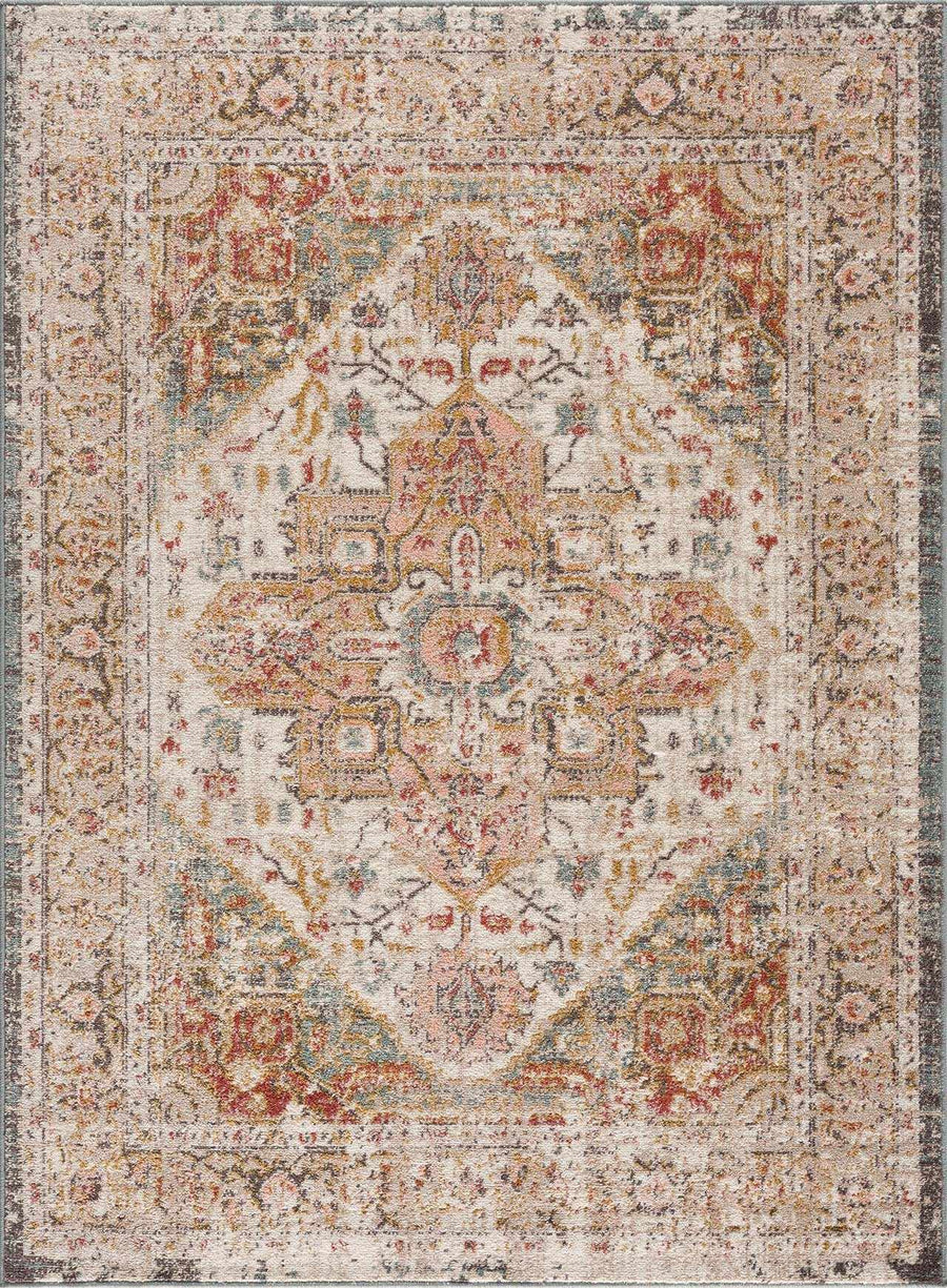 Peeta Traditional Design Red Machine Woven Rug - The Rug Decor
