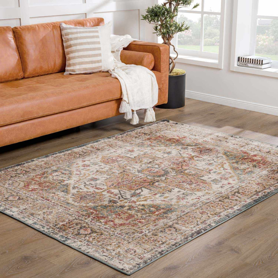 Peeta Traditional Design Red Machine Woven Rug - The Rug Decor