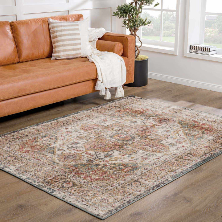 Peeta Traditional Design Red Machine Woven Rug - The Rug Decor