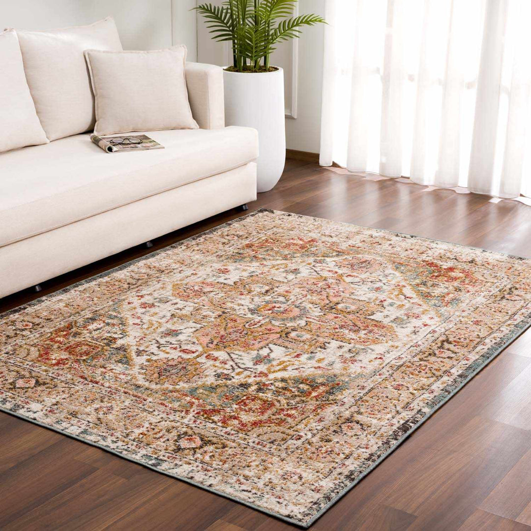 Peeta Traditional Design Red Machine Woven Rug - The Rug Decor