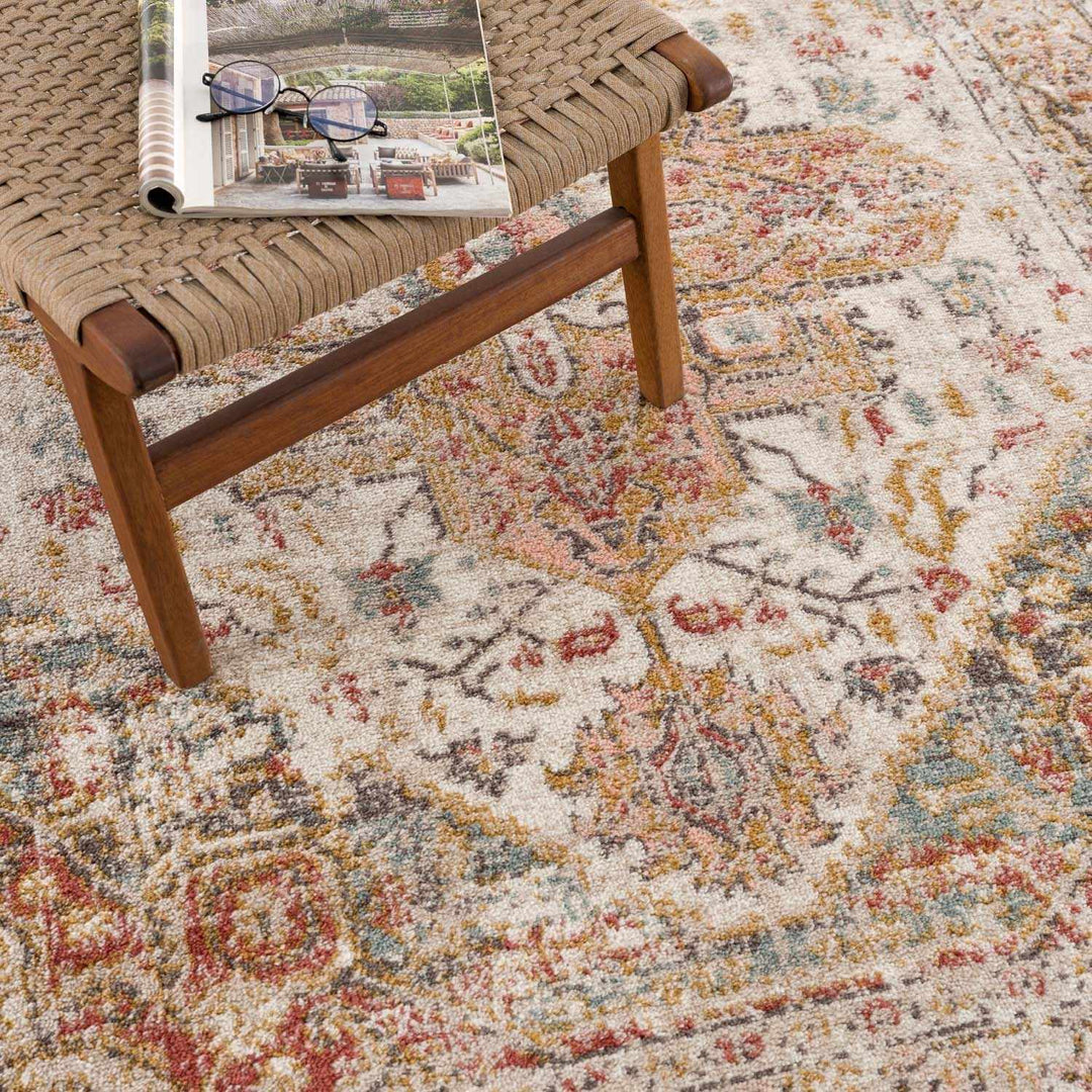 Peeta Traditional Design Red Machine Woven Rug - The Rug Decor