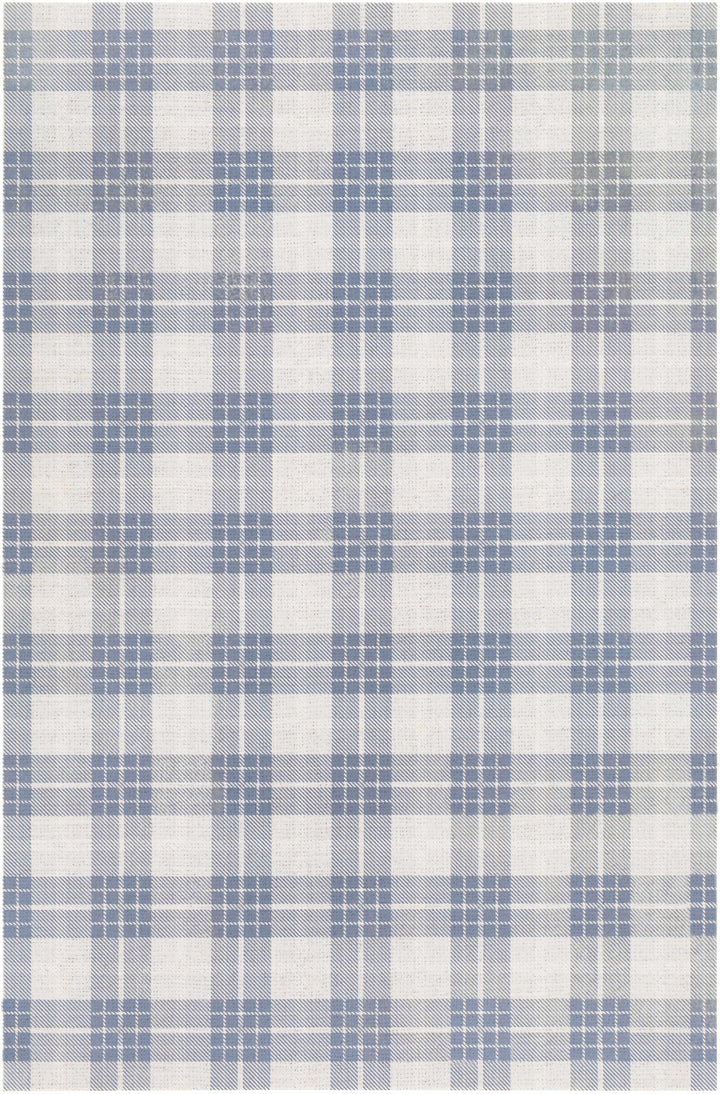 Pegswood Ivory And Blue Modern Geometrical Design Area Rug