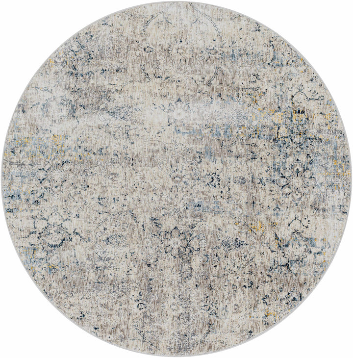Contemporary Abstract Gray Machine Woven Rug