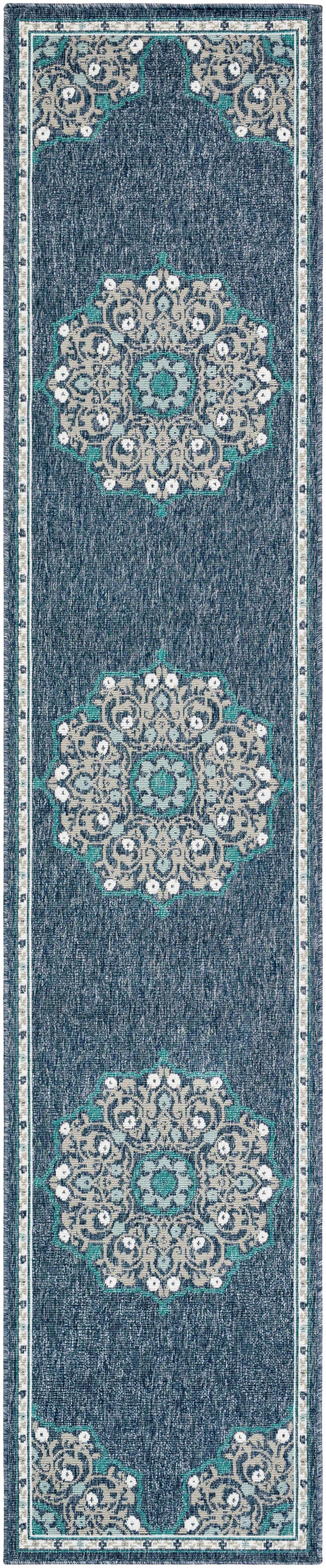 Penland Traditional Style Beige And Blue Outdoor Area Rug