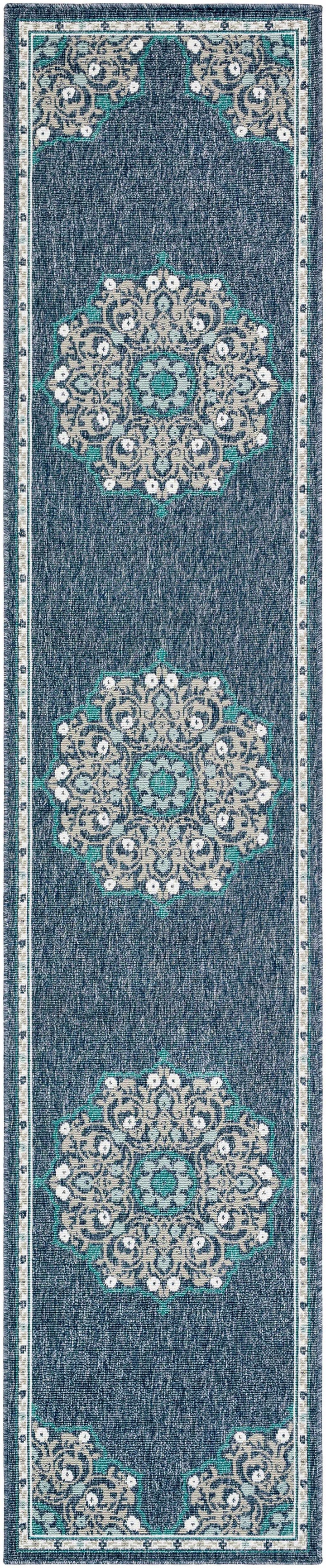 Penland Traditional Style Beige And Blue Outdoor Area Rug