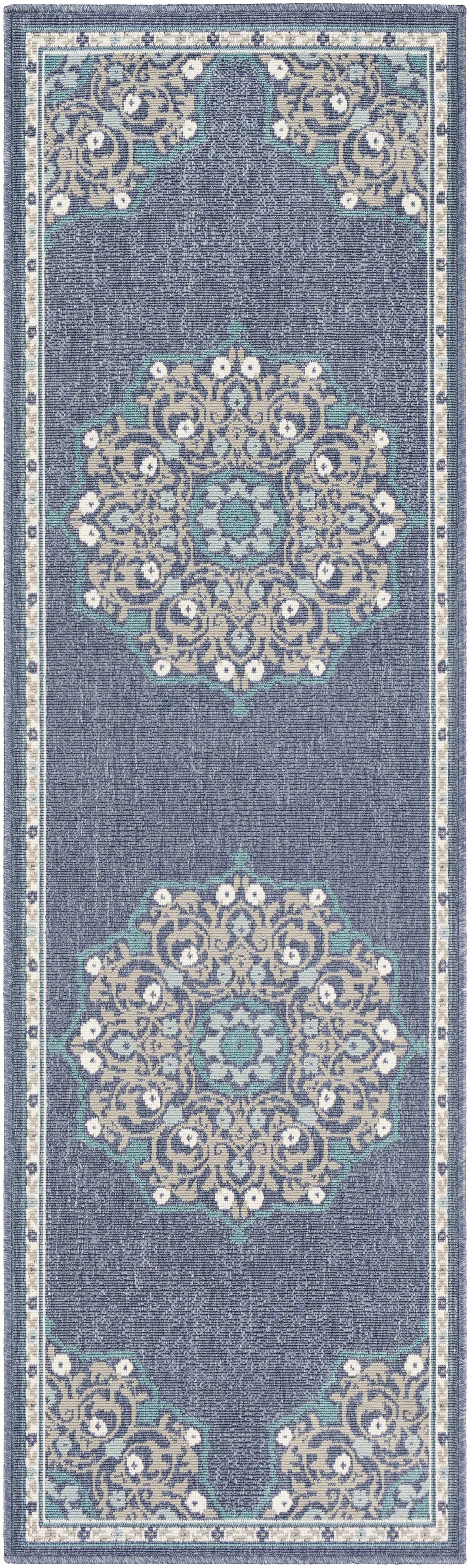 Penland Traditional Style Beige And Blue Outdoor Area Rug