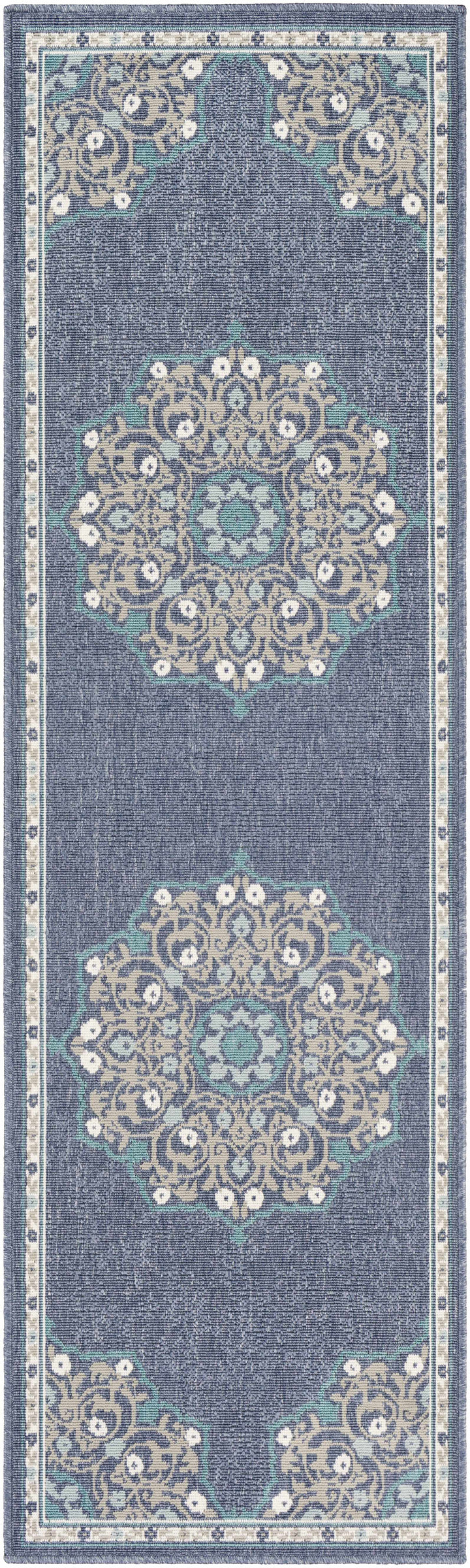 Penland Traditional Style Beige And Blue Outdoor Area Rug