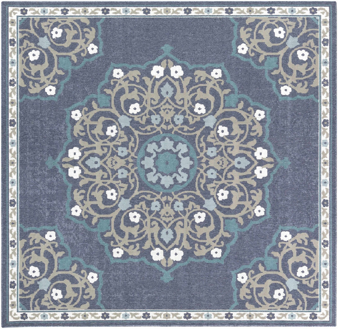 Penland Traditional Style Beige And Blue Outdoor Area Rug - The Rug Decor