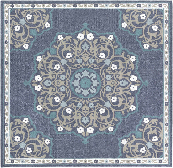 Penland Traditional Style Beige And Blue Outdoor Area Rug - The Rug Decor