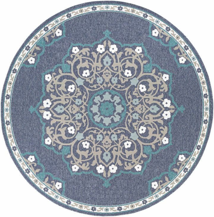 Penland Traditional Style Beige And Blue Outdoor Area Rug - The Rug Decor