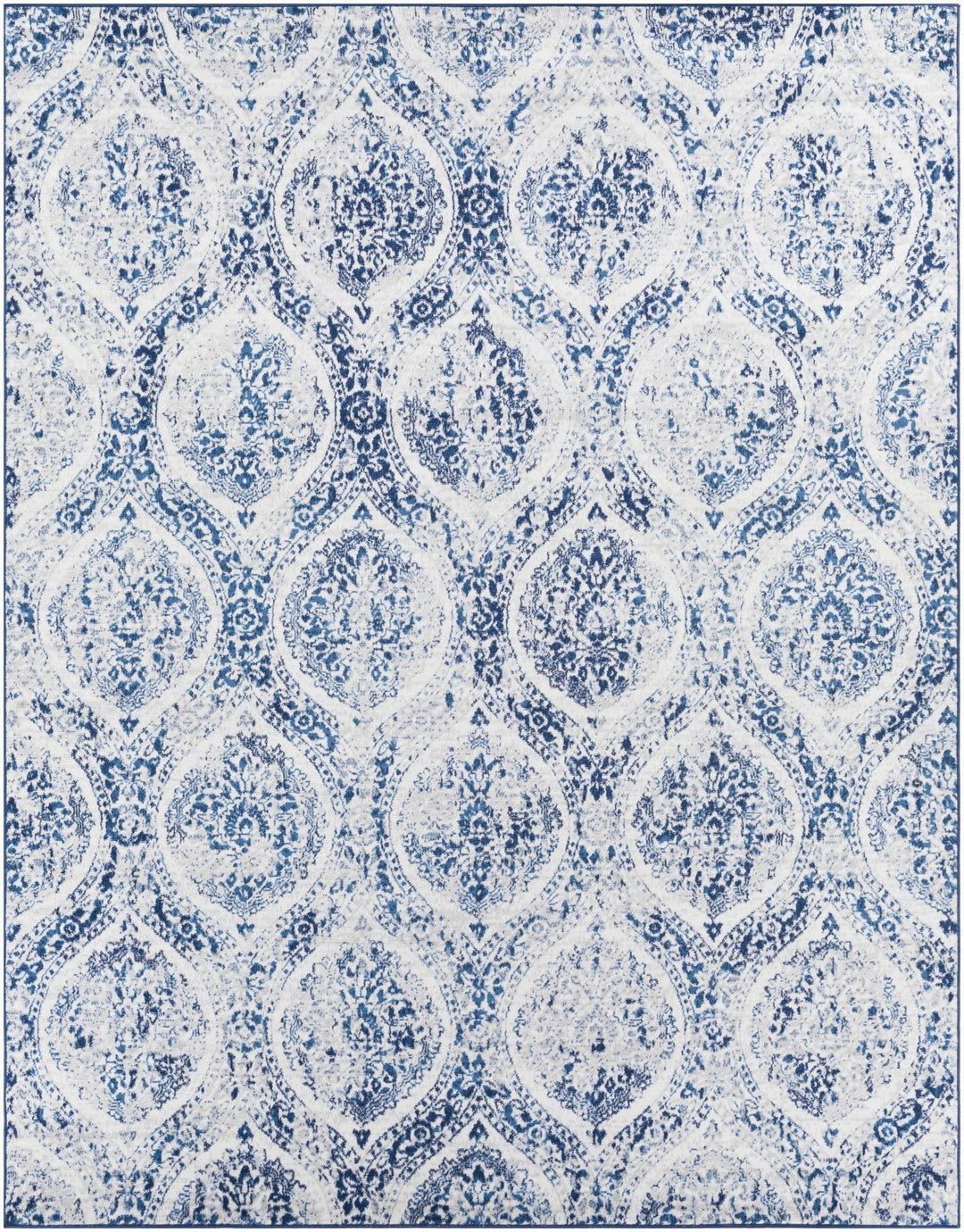 Penrhyndeudraeth Traditional Style Blue And Ivory Area Rug - The Rug Decor