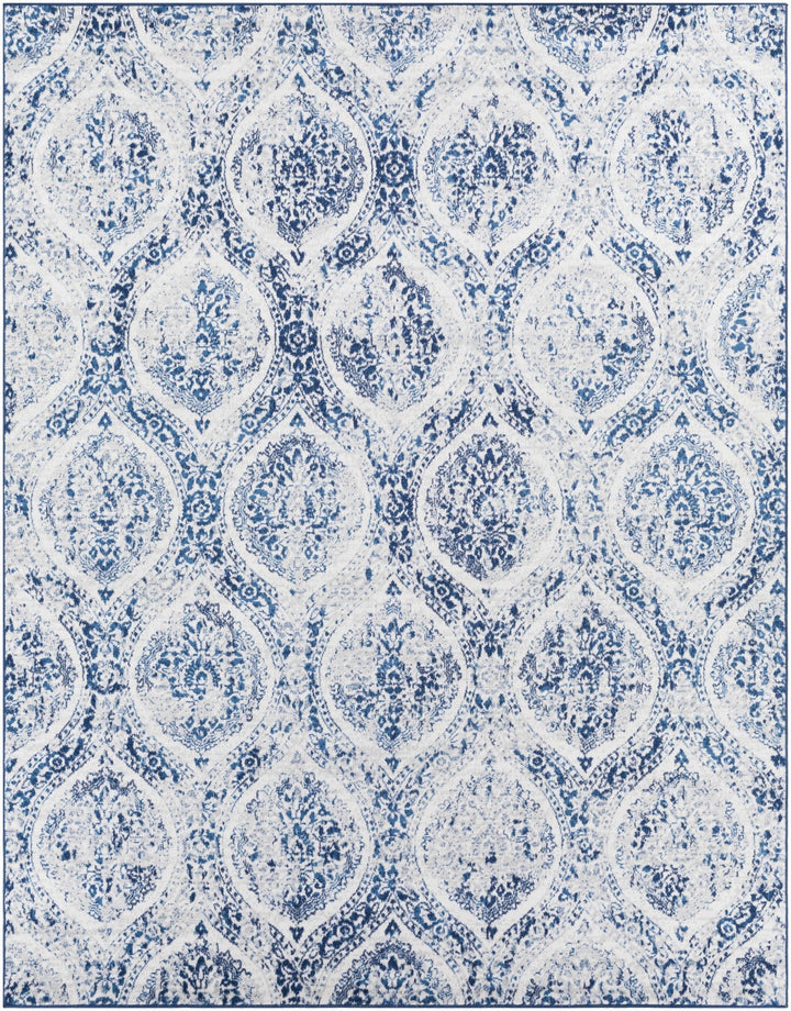 Penrhyndeudraeth Traditional Style Blue And Ivory Area Rug - The Rug Decor