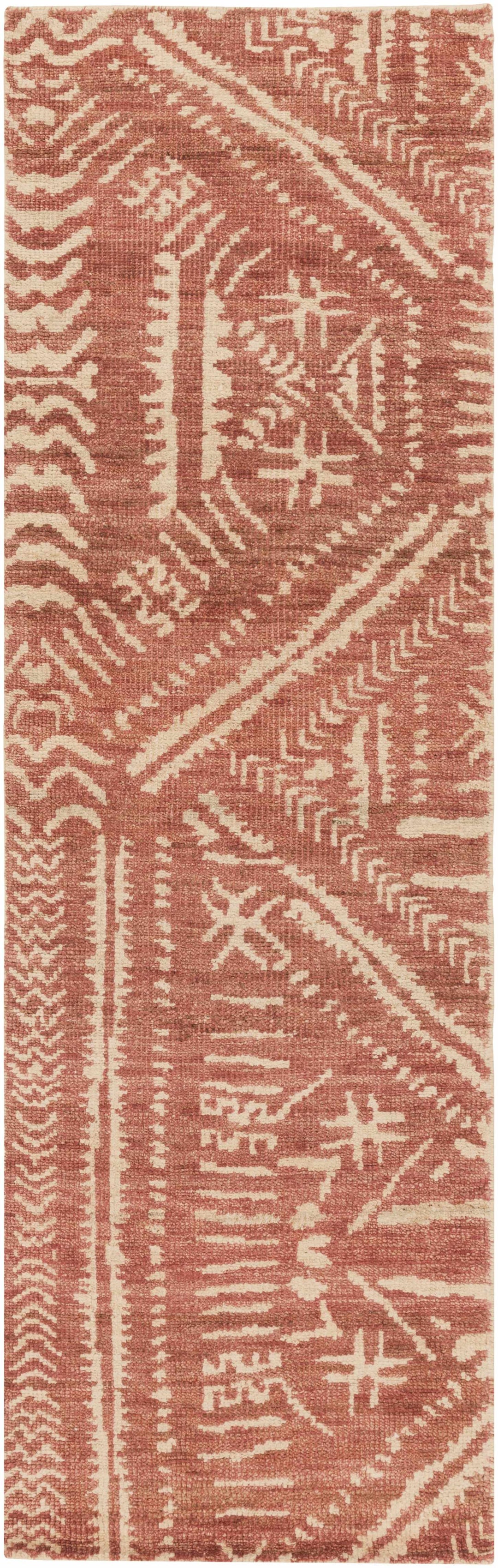 Penwortham Modern Style Rust And Beige Jute Area Rug