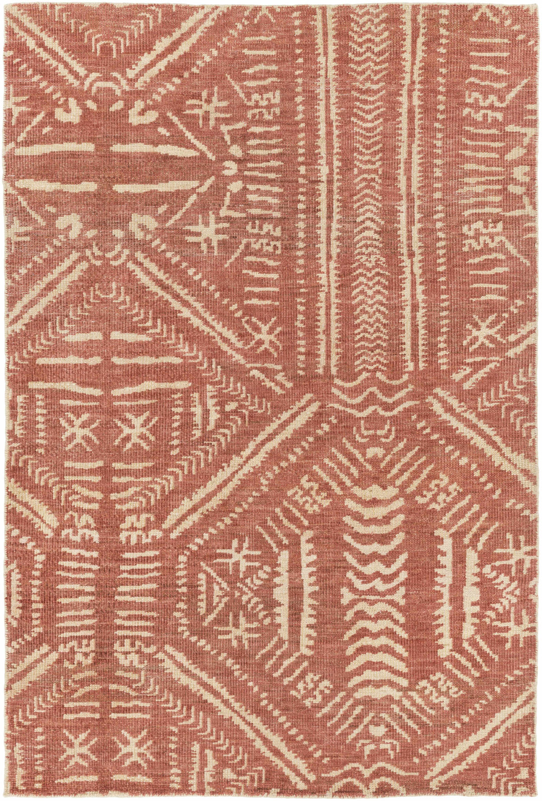 Penwortham Modern Style Rust And Beige Jute Area Rug