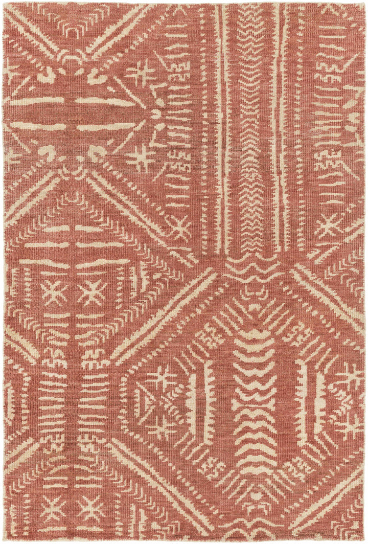 Penwortham Modern Style Rust And Beige Jute Area Rug