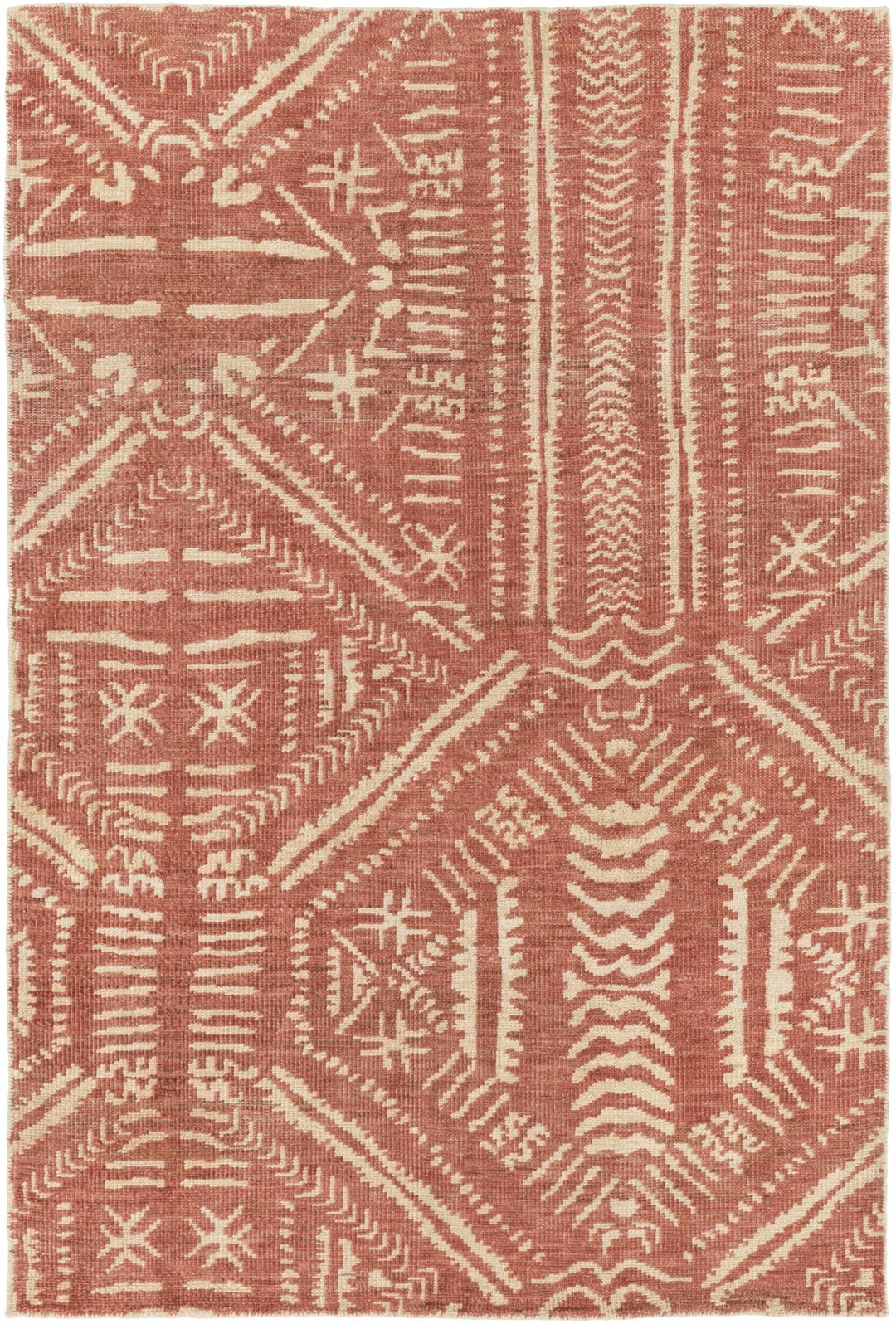 Penwortham Modern Style Rust And Beige Jute Area Rug - The Rug Decor