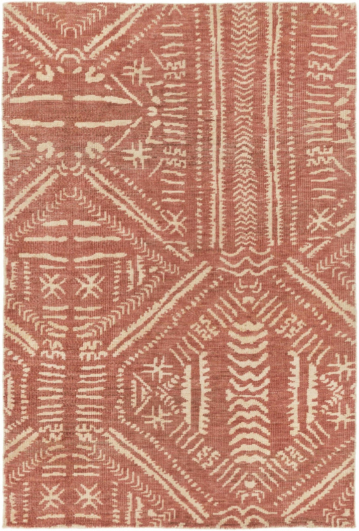 Penwortham Modern Style Rust And Beige Jute Area Rug - The Rug Decor